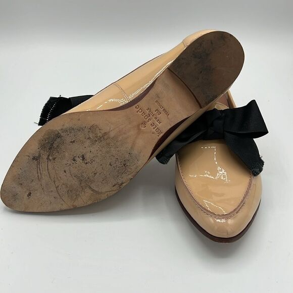 KATE SPADE New York Light Pink Bow Leather Cosetta Pointed Toe Bow Loafers B36 - Picture 13 of 13